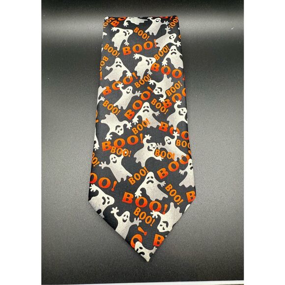 Halloween Men’s Neck Tie Ghosts Boo 60” Long - Picture 1 of 5